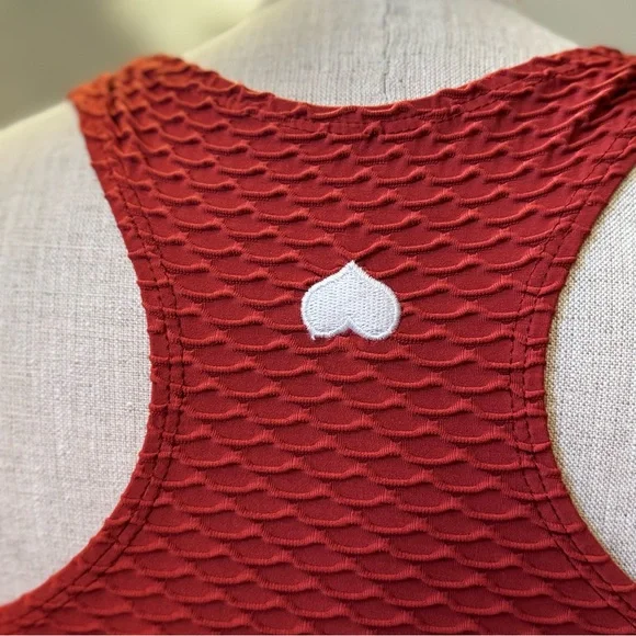 Booty by Brabants Croco Skin Scoop Top Crop Tank with Pads Supportive Orange OS - Picture 10 of 10